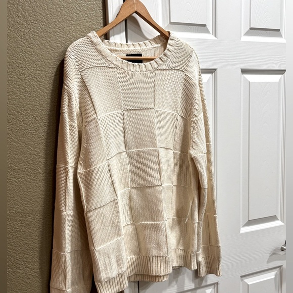 Lucky brand Men's Cream Sweater 100% cotton size XL - Picture 2 of 8